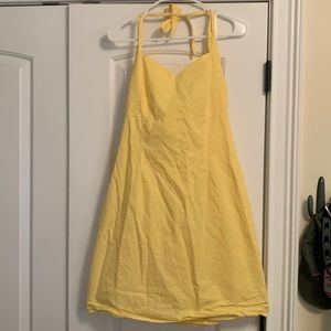 Vintage yellow polka dot halter sundress